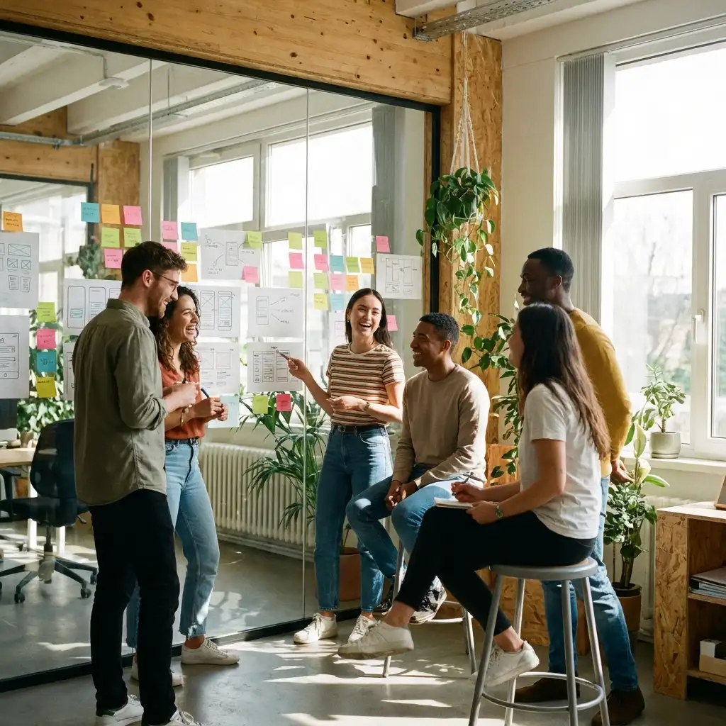 LaunchPad team working in modern office